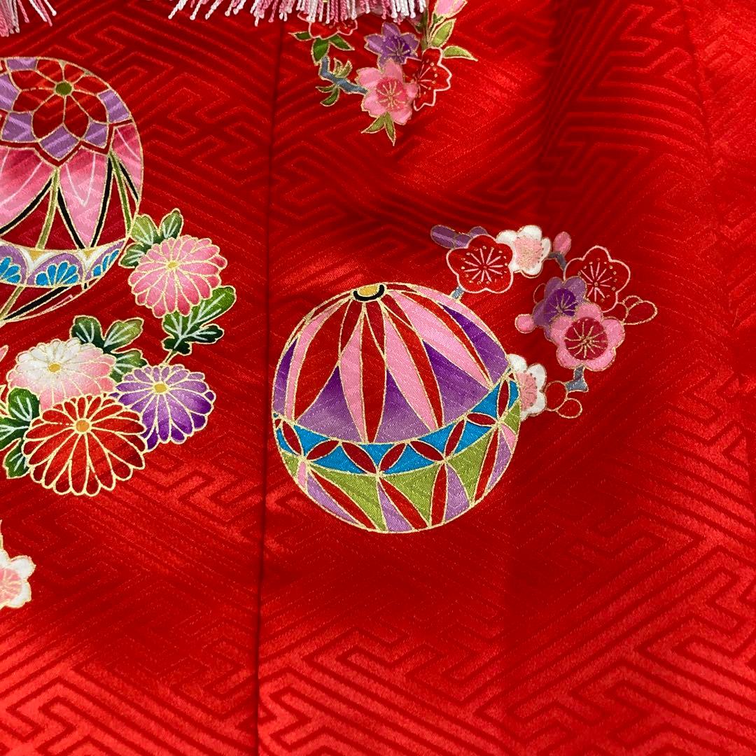 七五三 正絹　被布コート　赤　3歳⭐︎