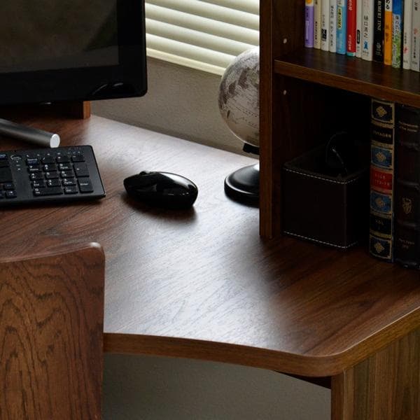 【新品・送料無料】パソコンデスク L字型 コーナー 机 ブラウン 北欧風