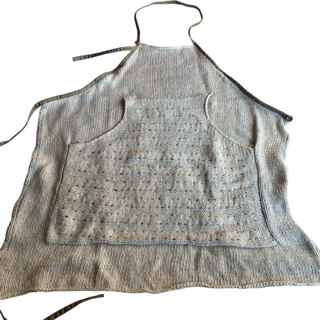 【希少】KAPITAL 綿麻ハンドニットエプロン　キナリ
