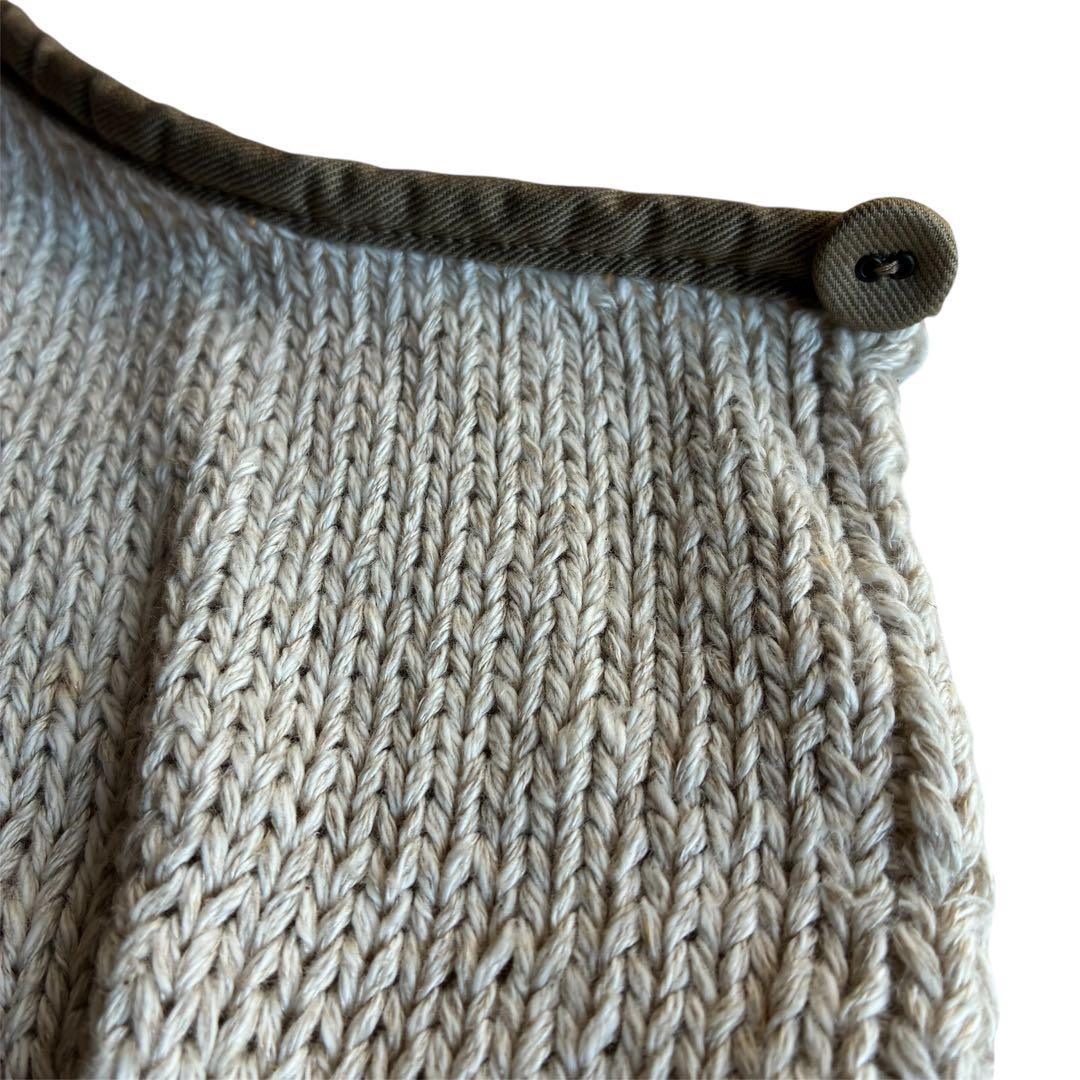 【希少】KAPITAL 綿麻ハンドニットエプロン　キナリ