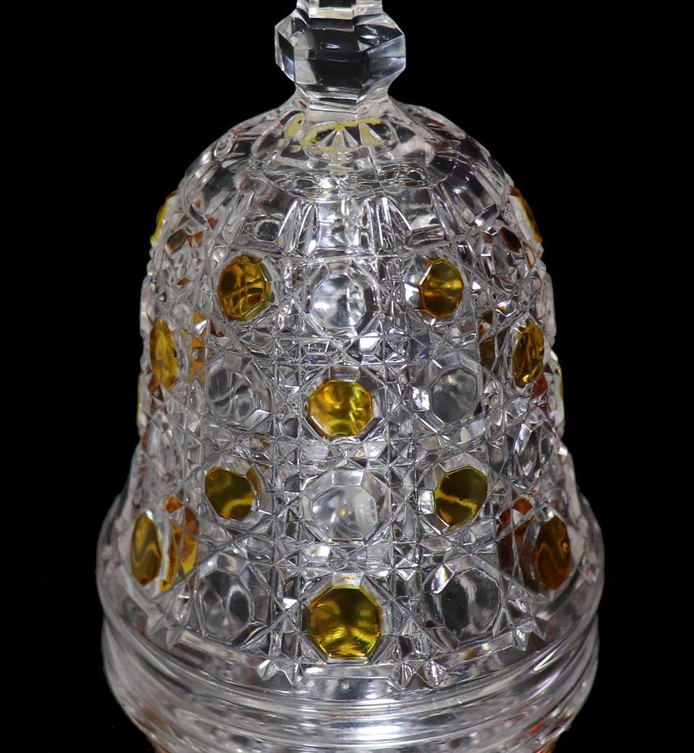 オールド・バカラ 上級作品 黄色被せ装飾大型15cm ディナーベル ディアマン