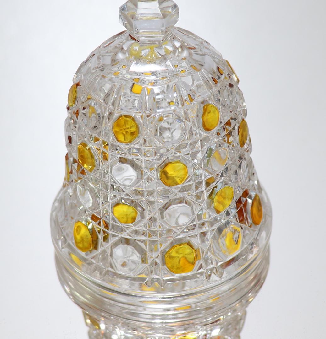 オールド・バカラ 上級作品 黄色被せ装飾大型15cm ディナーベル ディアマン