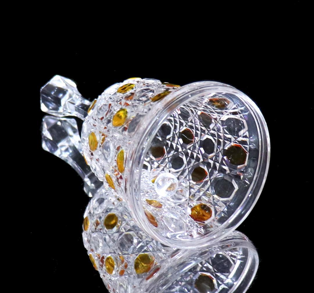 オールド・バカラ 上級作品 黄色被せ装飾大型15cm ディナーベル ディアマン