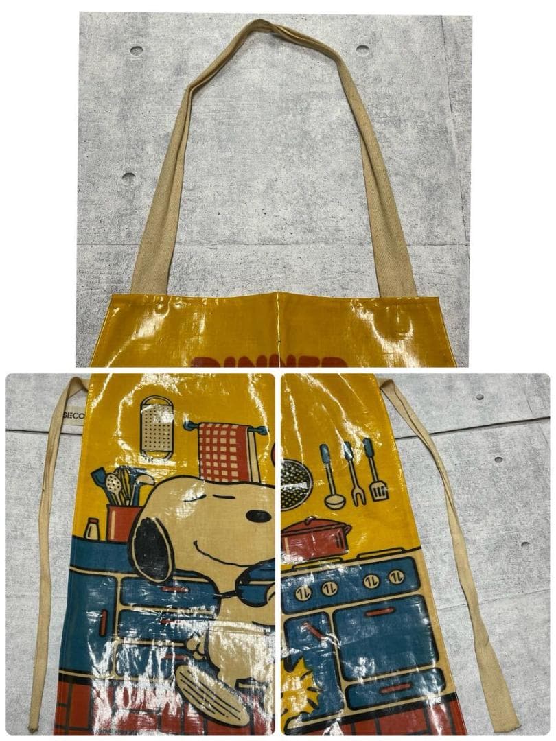 超希少 60s SNOOPY イングランド製 エナメル エプロン PVC素材