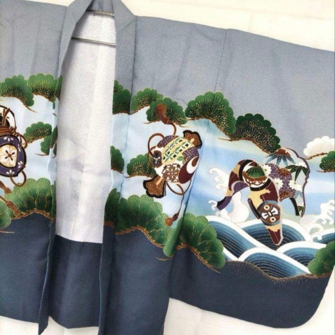 七五三　袴　子供用着物セット 鷹と鯉の刺繍