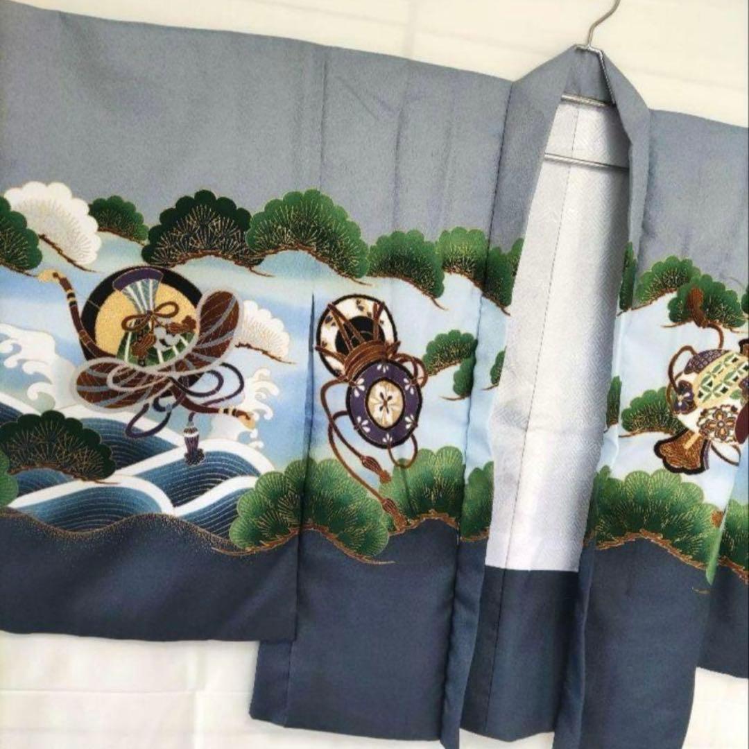 七五三　袴　子供用着物セット 鷹と鯉の刺繍