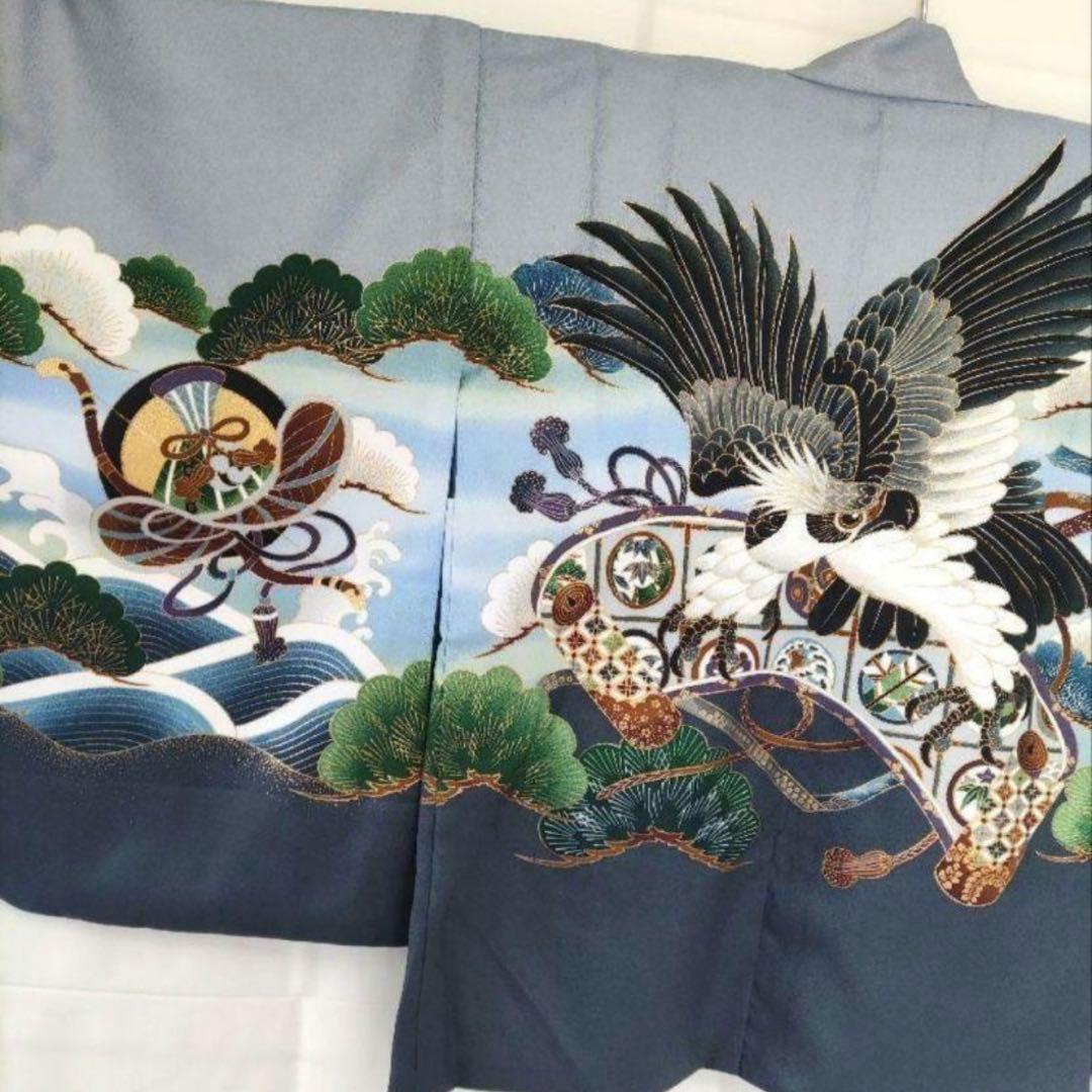 七五三　袴　子供用着物セット 鷹と鯉の刺繍