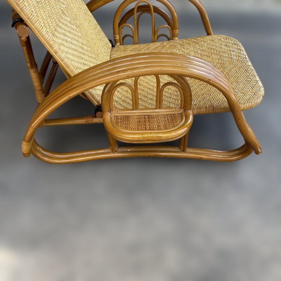 ꧁籐家具꧂ ラタン リクライニングチェア 籐　折りたたみ