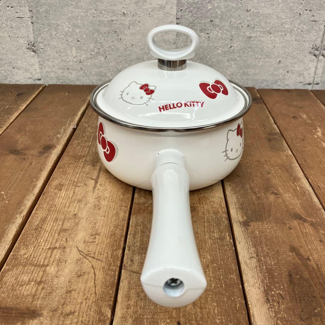 サンリオ ハローキティ キティちゃん ホーロー 片手鍋 16cm 琺瑯鍋