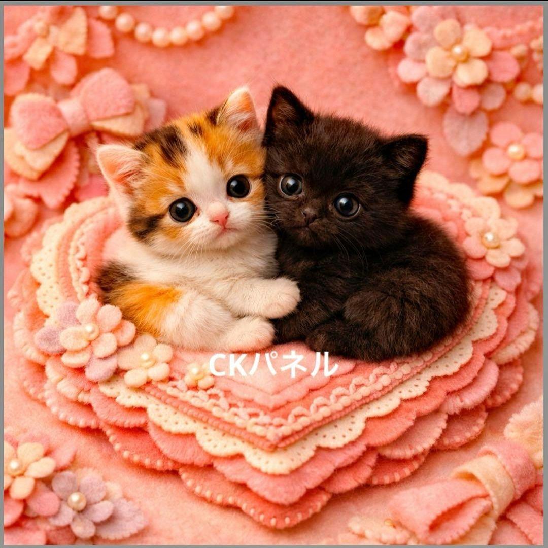 激レアねこパネル生地　ハンドメイド