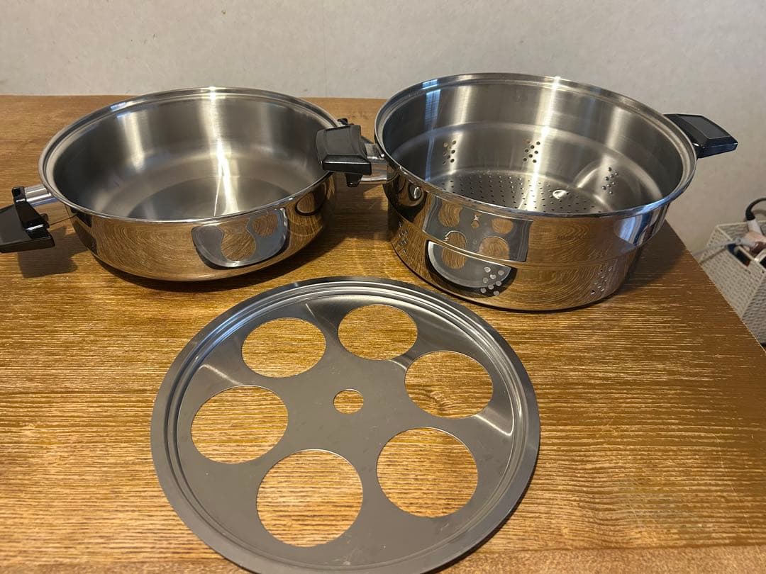 ロイヤルクイーン鍋　6コートと大スティーマー、大ドームカバー、大ラック