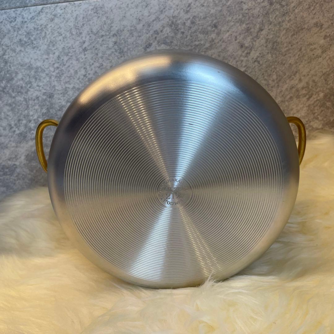 【新品未使用】中尾アルミ半寸胴鍋 アルミ鍋 [ガス] 21cmプロキング40