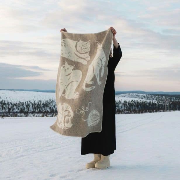 ウールブランケット 90×130cm　ベージュ　LAPUAN KANKURIT