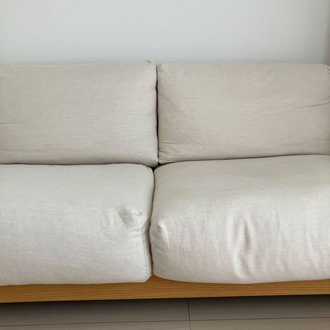 【送料込み】無印良品 ソファ 木製フレーム 2.5シーターMuji