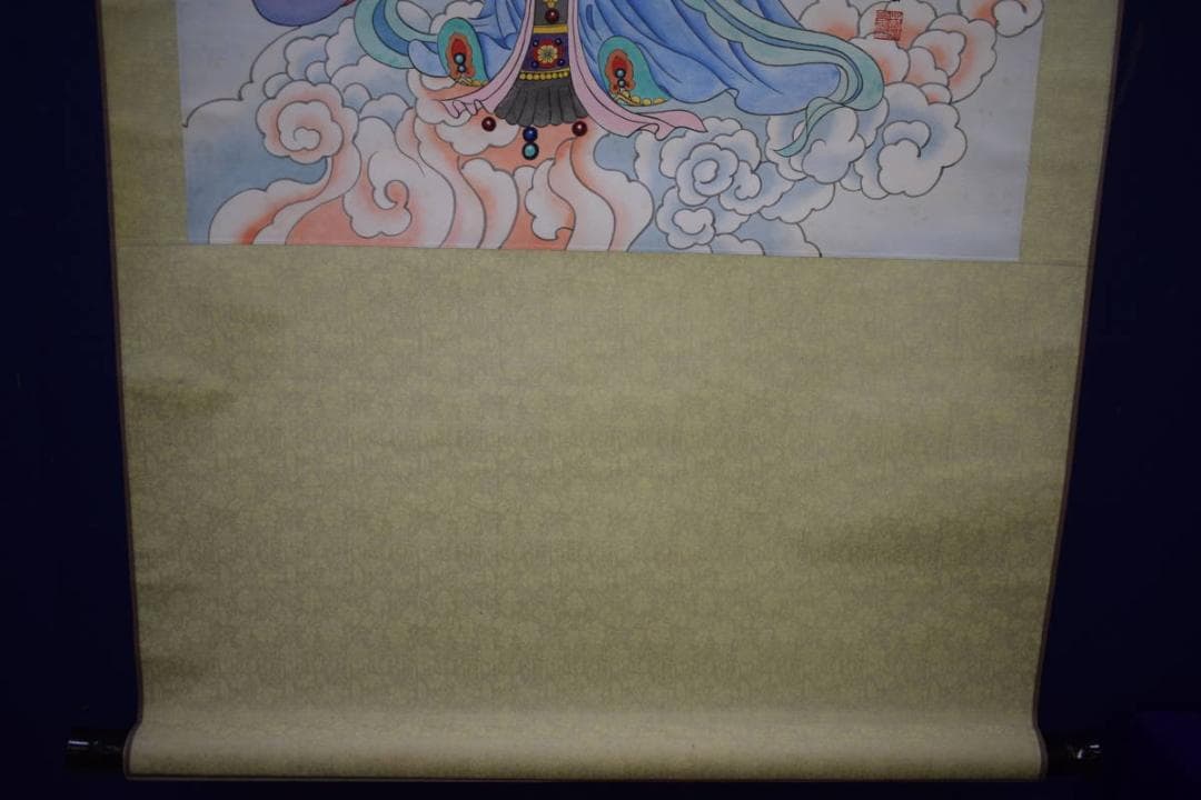 不詳/作者不詳/人物図/観音図/天女図/中国画/大幅/布袋屋掛軸HJ-837