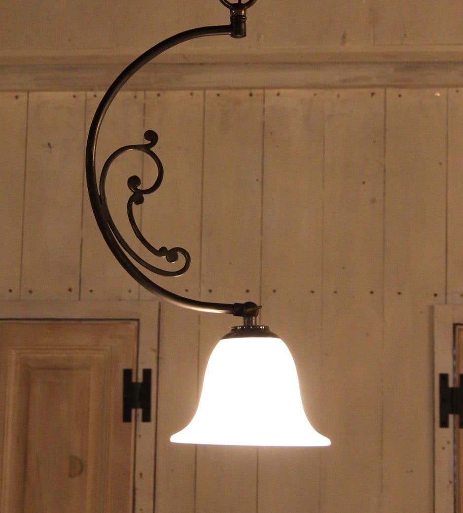 クレセント　ムーン　真鍮　三日月形　マーブル　サンドガラス　ゴシック　ランプ