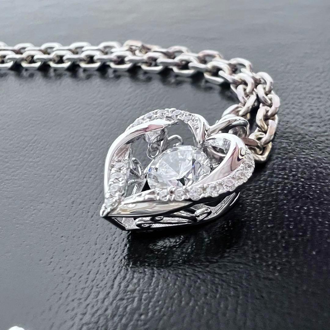 レダ Leda ダンシングストーン ハート型 ネックレス Silver925