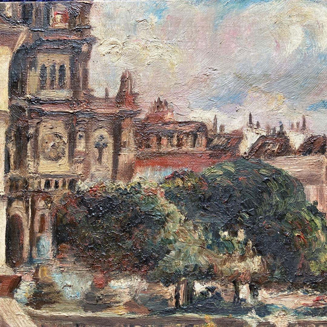 ルノアール模写生田実Place de laTrinite額44×53絵24×43