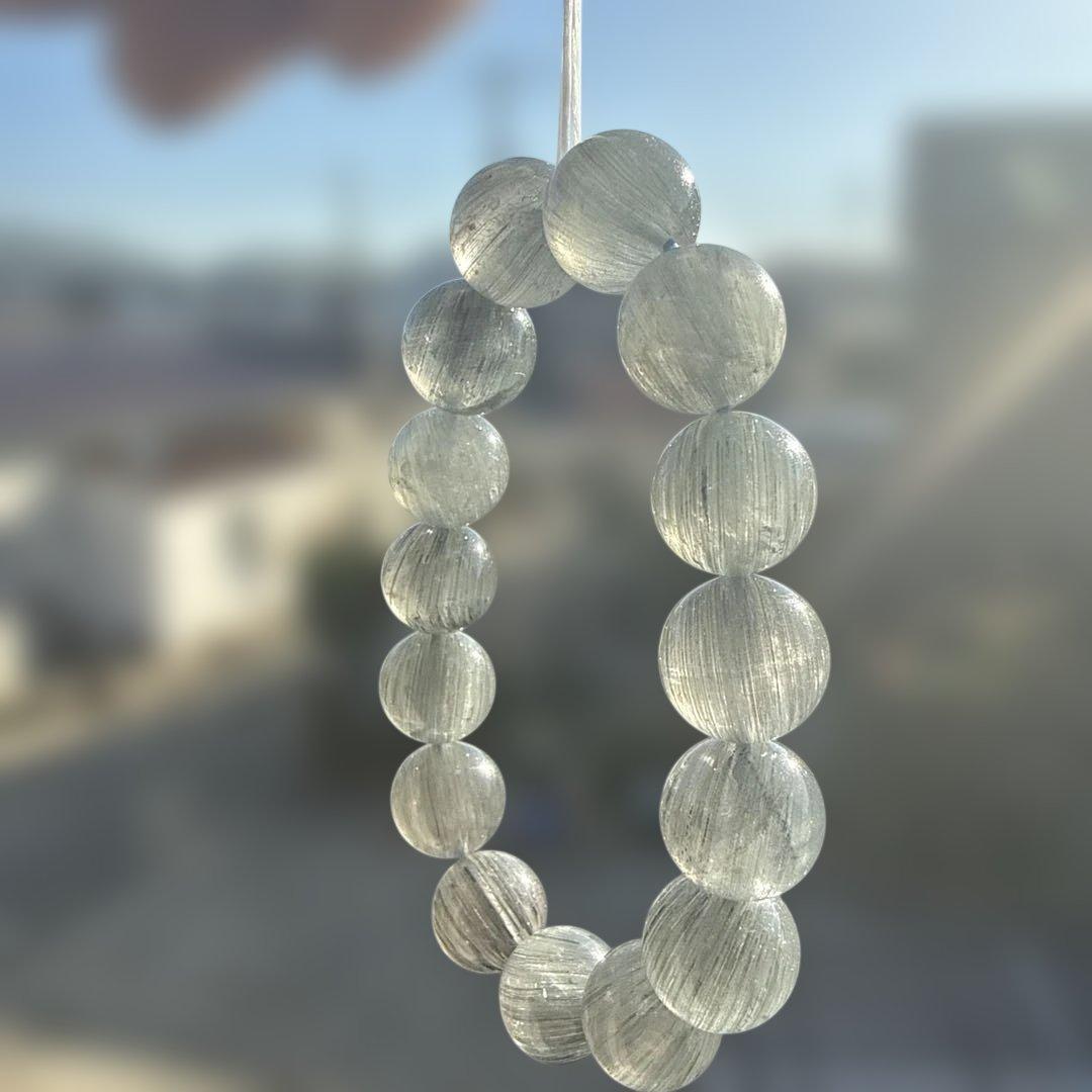 天然石ブレスレット 高品質 ブルールチルサゲニティッククォーツ