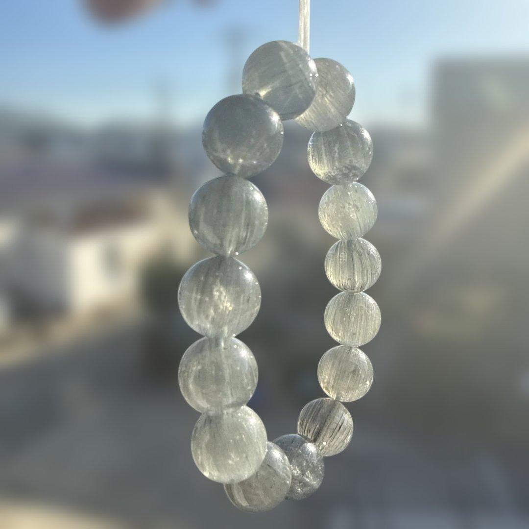 天然石ブレスレット 高品質 ブルールチルサゲニティッククォーツ