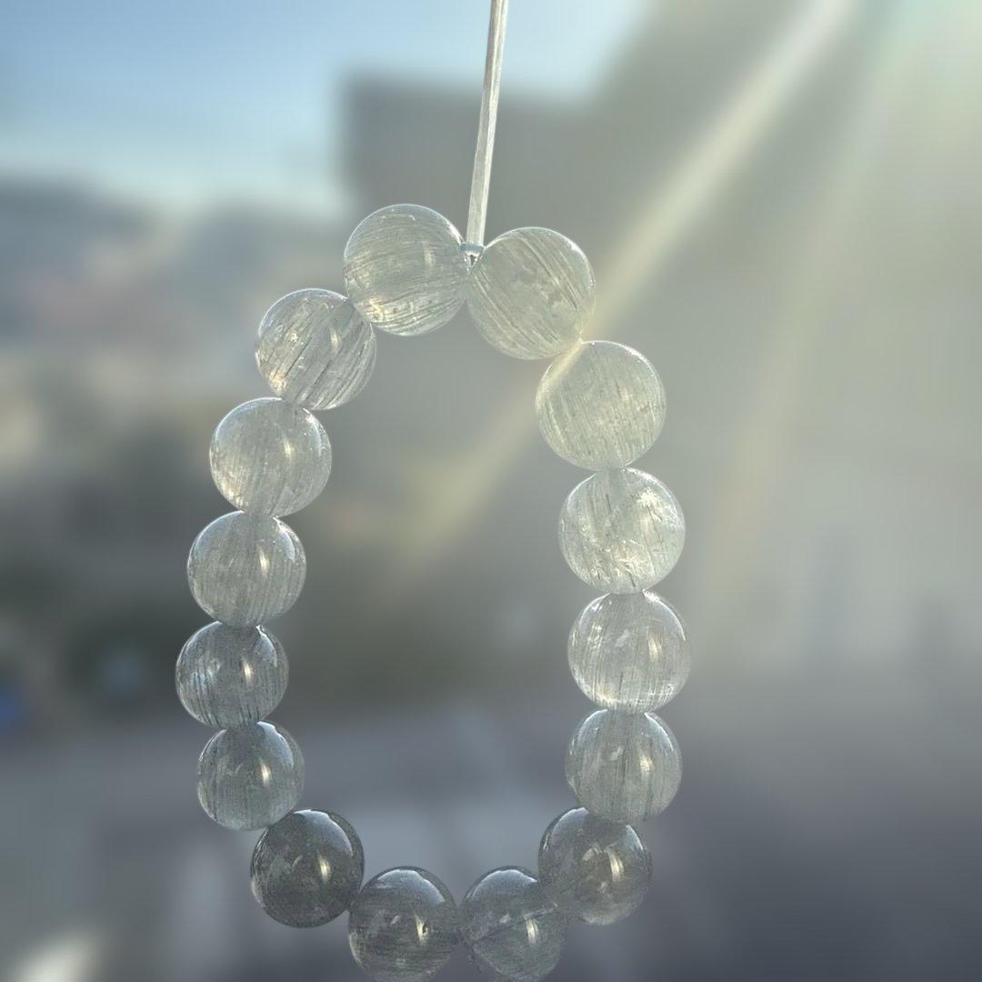 天然石ブレスレット 高品質 ブルールチルサゲニティッククォーツ