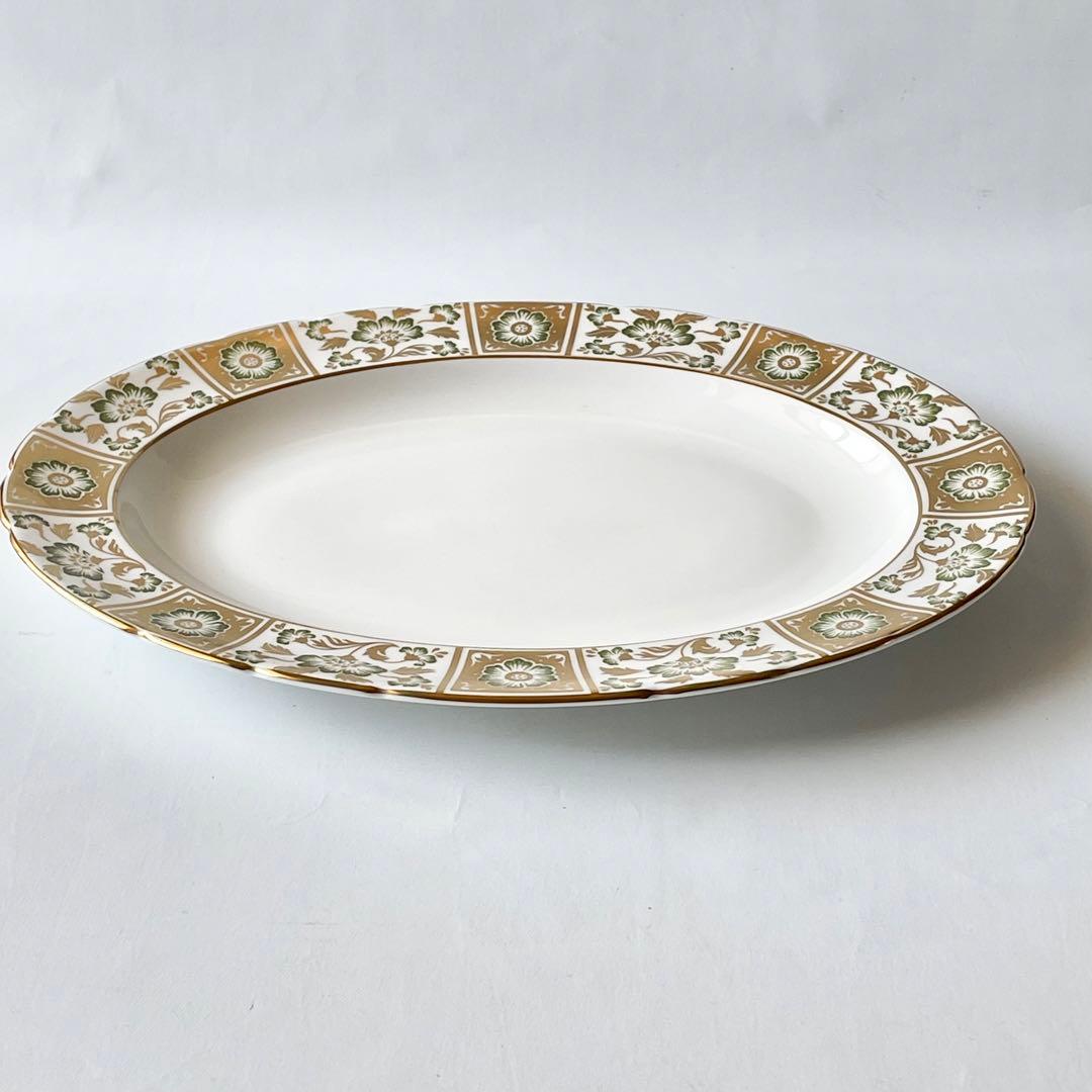 (A) ロイヤルクラウンダービー グリーンダービーパネル オーバルプレート