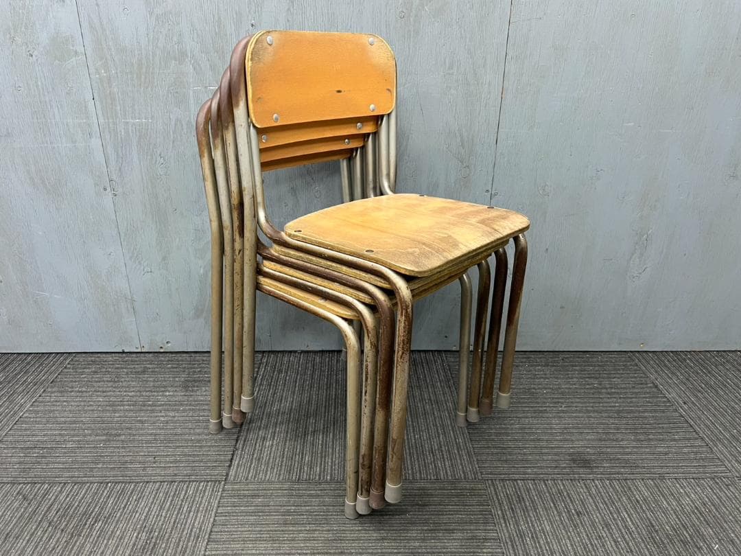 496◆自社便対応地域あり◆ホウトク◆学童机・椅子4組(旧JIS3号)学校学習塾