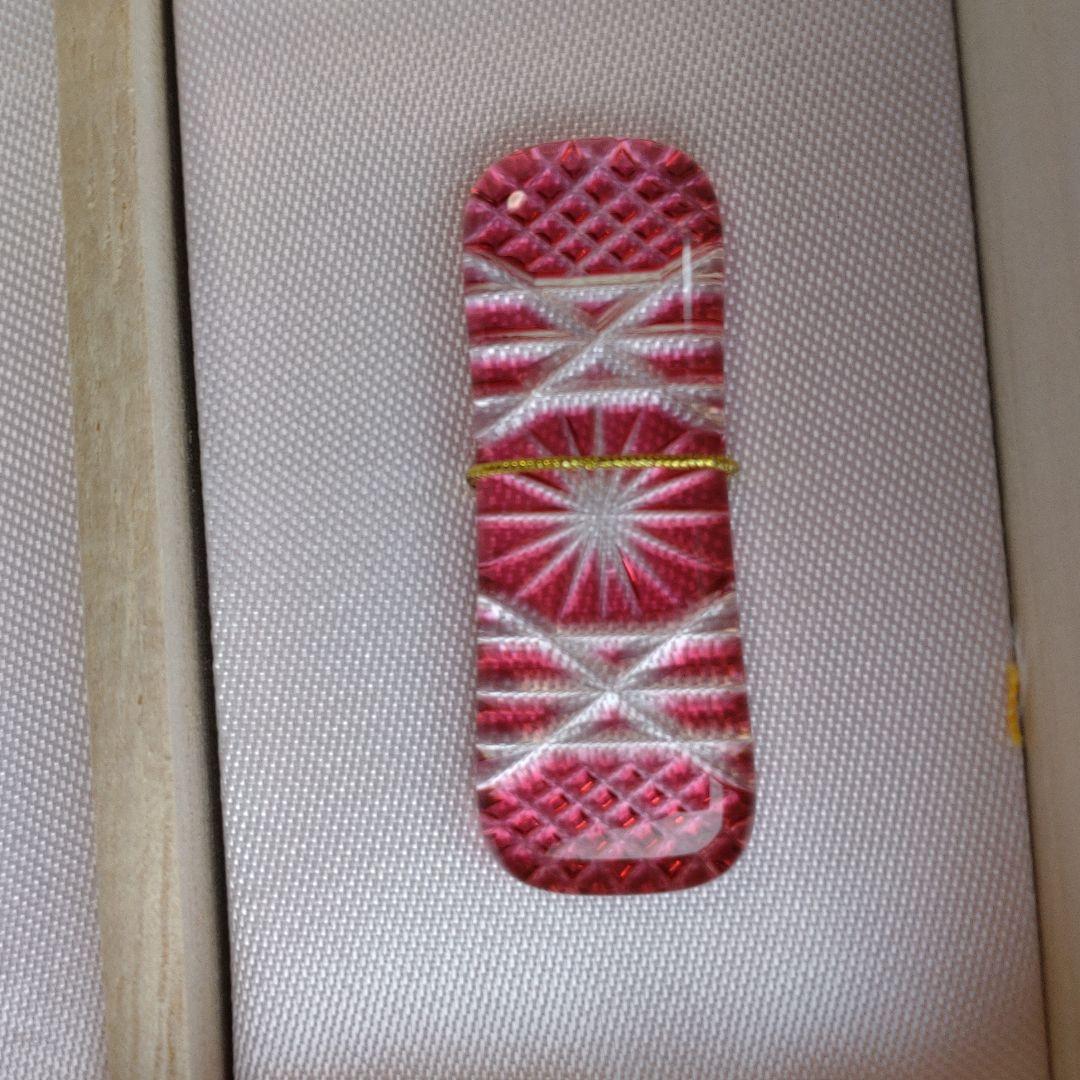 【新品未使用】 薩摩切子　箸置　頌峰作『明星』 薩摩切子の 箸置