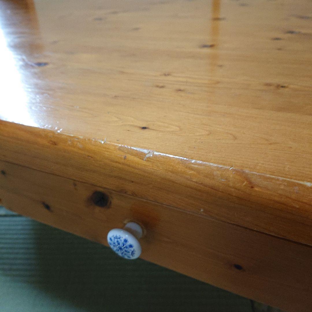 【天然木】 ローテーブル カントリー調