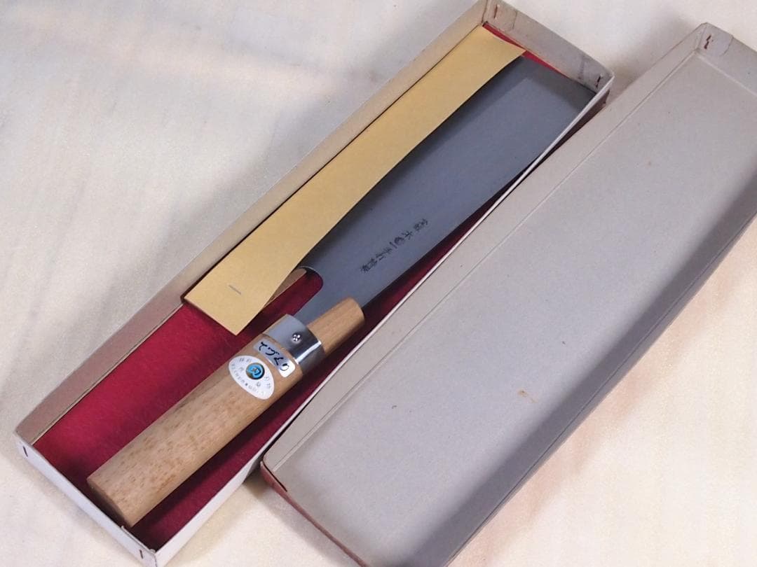【美品】越前刃物 スウェーデン鋼 麵切り包丁/そば切り包丁/蕎麦切り包丁 菊紋