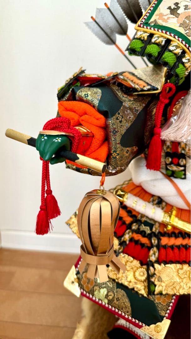 五月人形　子供大将飾　黑一曙 峰月　鎧着武者人形　端午の節句