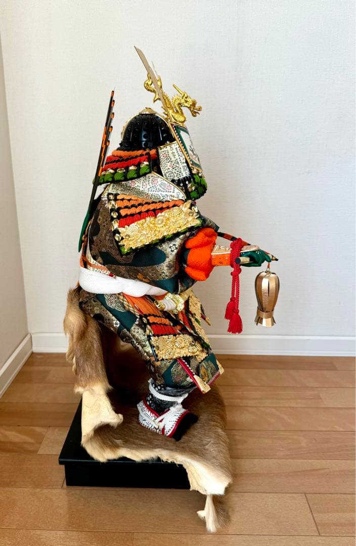 五月人形　子供大将飾　黑一曙 峰月　鎧着武者人形　端午の節句