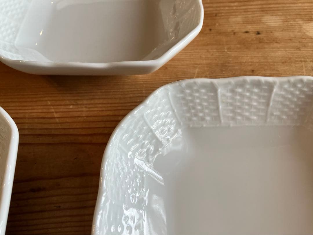 ジノリ ベッキオホワイト 11.5スクエアディッシュ×3 - 食器人気 商品 通販