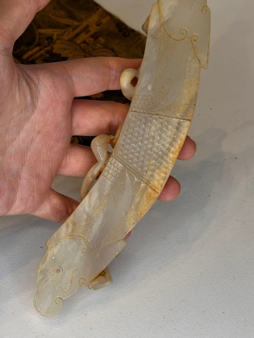 中国 古玉 瑞獣彫 玉佩 共袋 旧蔵品 コレクション