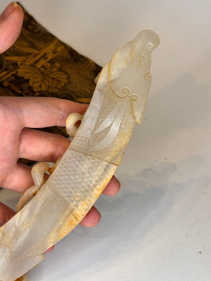 中国 古玉 瑞獣彫 玉佩 共袋 旧蔵品 コレクション