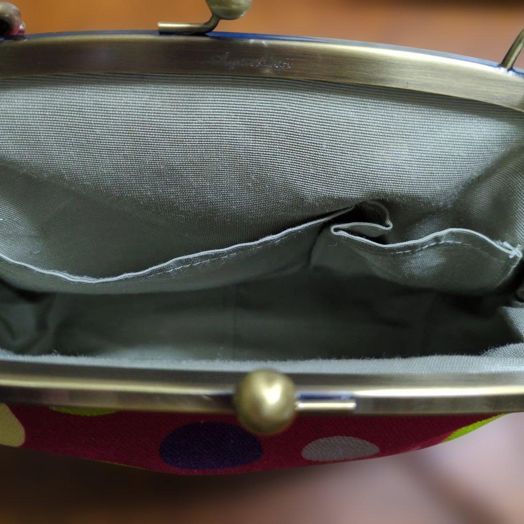 アヤノコウジ カラフル水玉模様がま口 ショルダーバッグ♪