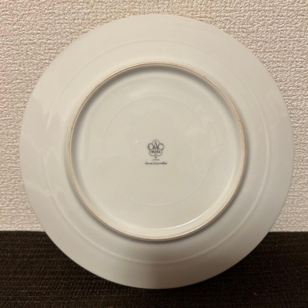 大倉陶園　ブルーローズ　デザートプレート 19.5cm ハンドデコレーテッド