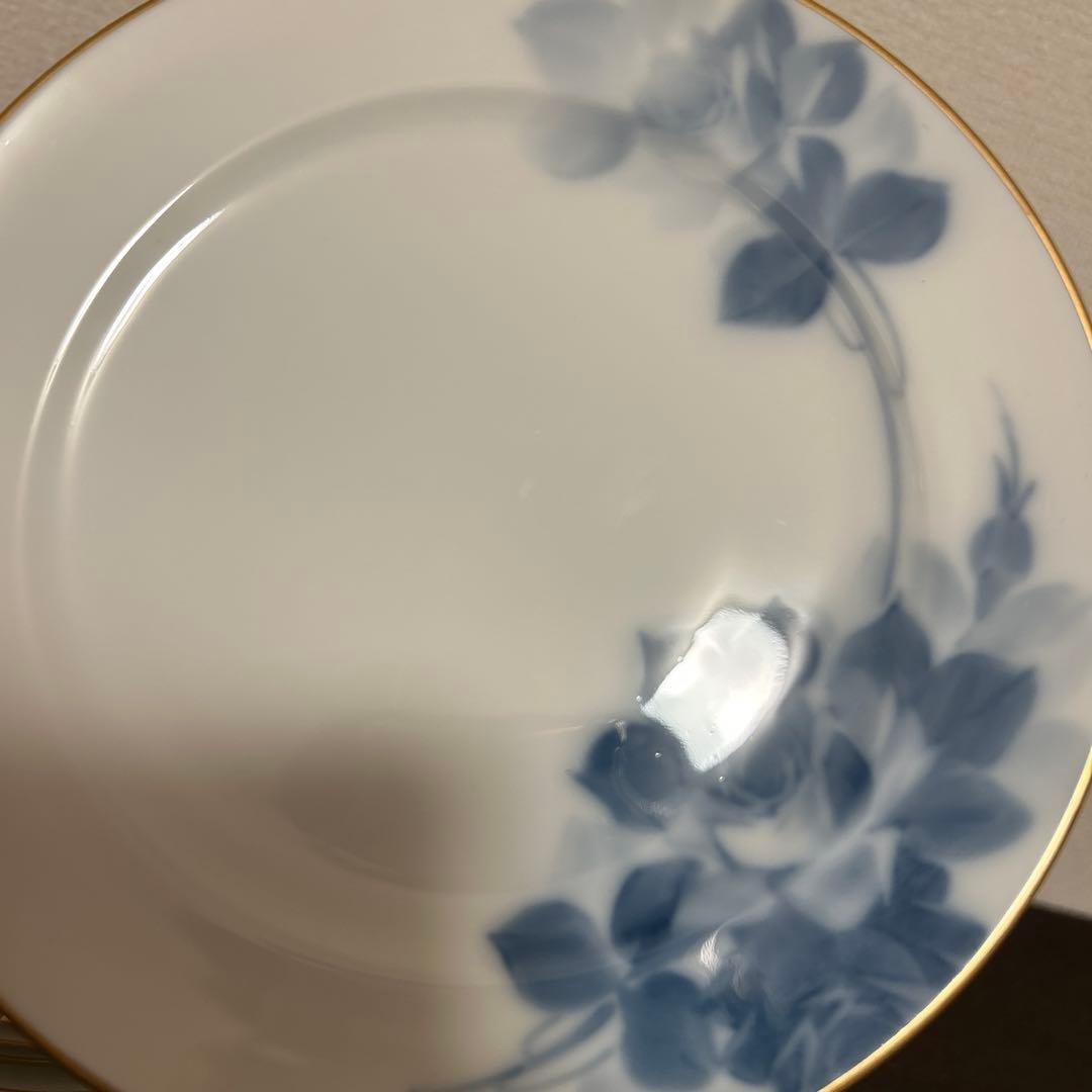 大倉陶園　ブルーローズ　デザートプレート 19.5cm ハンドデコレーテッド