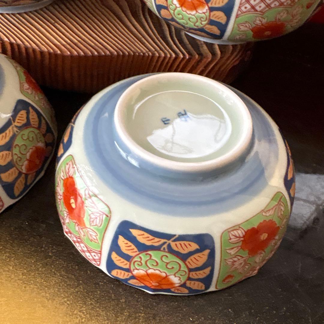 西山・色絵小鉢5つ