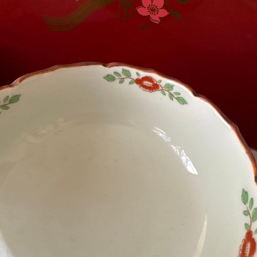 西山・色絵小鉢5つ