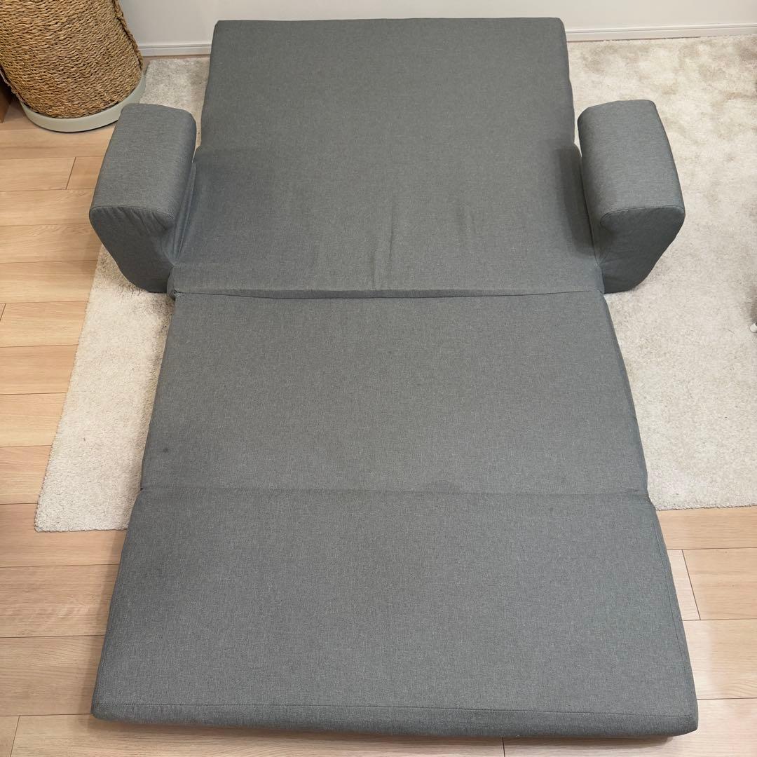 ソファベッド モールド成形 シンプルデザイン グレー