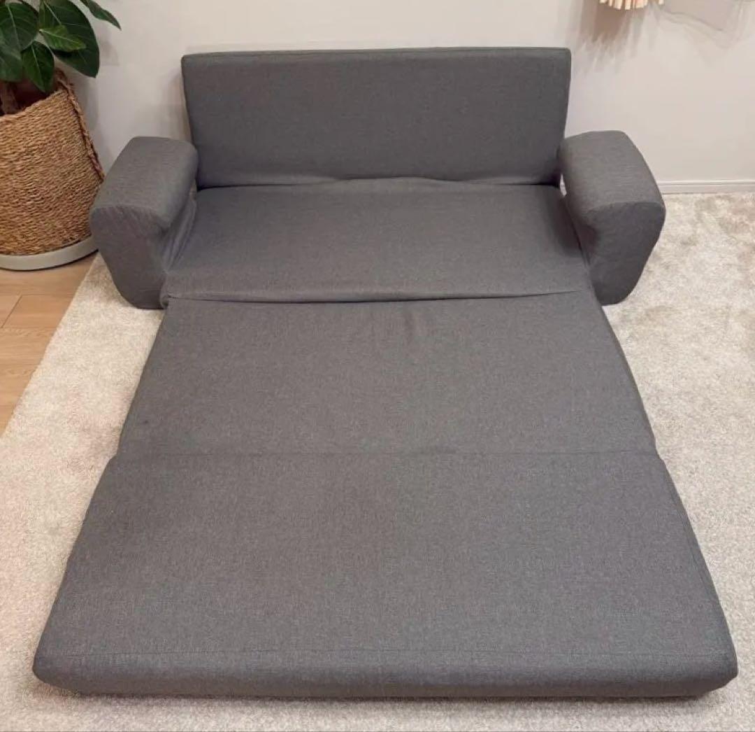 ソファベッド モールド成形 シンプルデザイン グレー