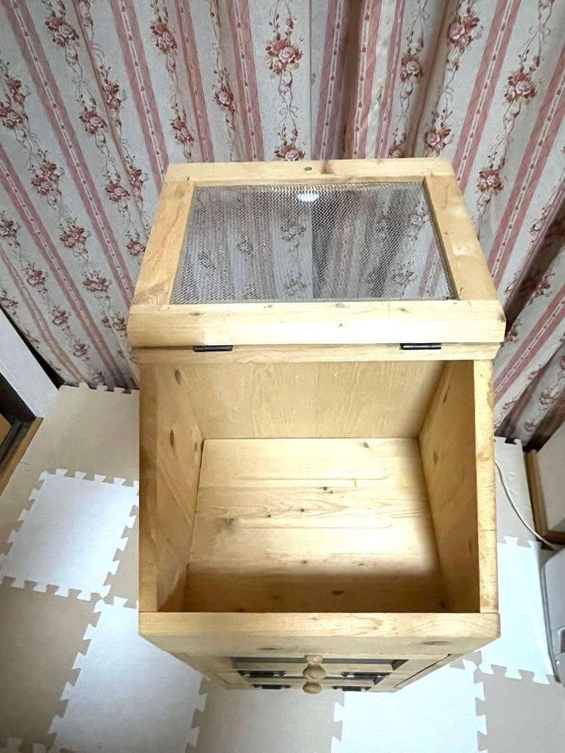 野菜ストッカー　野菜収納　野菜保存　カントリー　パイン材