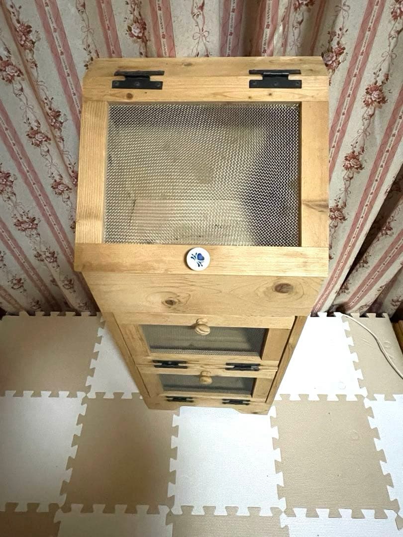 野菜ストッカー　野菜収納　野菜保存　カントリー　パイン材