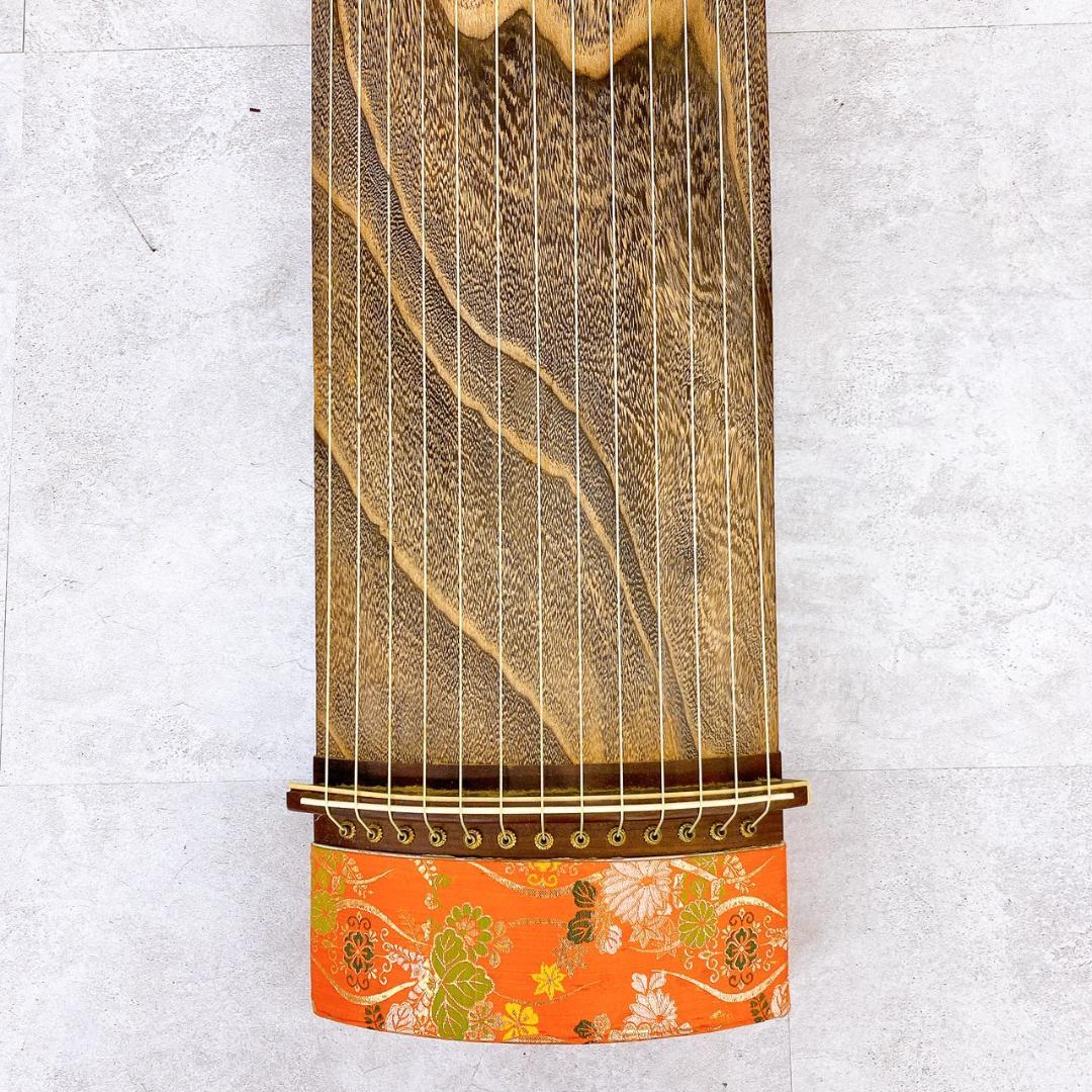 十三絃 和琴（琴袋・琴座付き）蒔絵・七宝装飾入り 和楽器