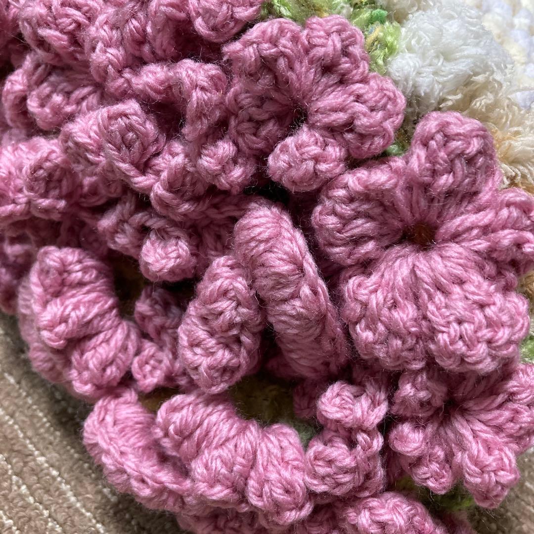 花束になるポンチョ｜おうち時間に｜ネモフィラモチーフ 手編み一点物