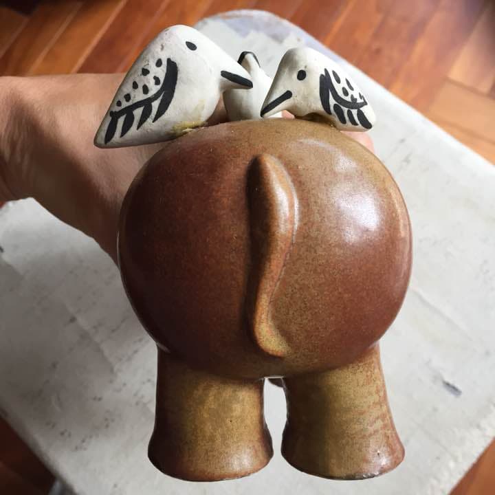 《難あり特価》《希少》Lisa Larson/STORA ZOO (カバと鳥)