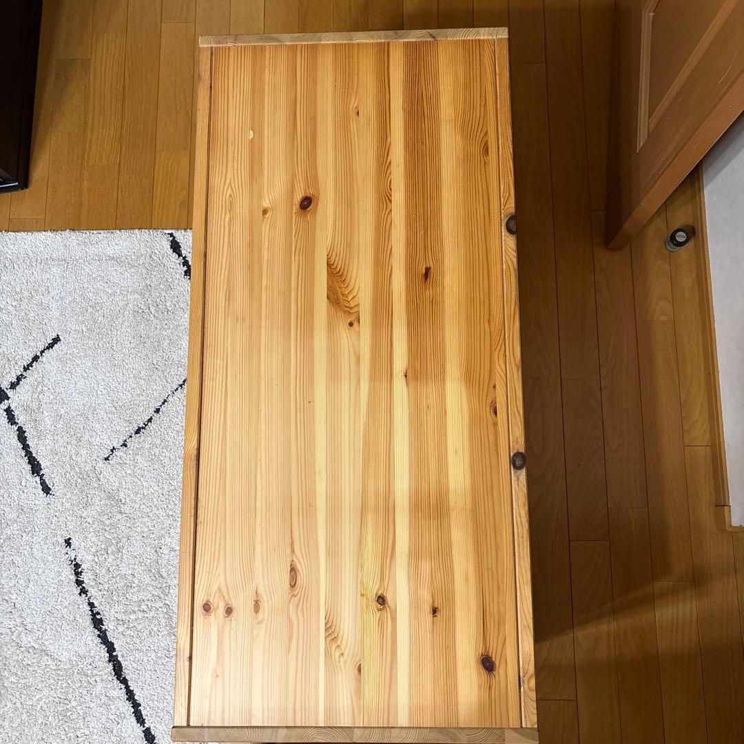 木製収納ラック 赤白ボックス付き