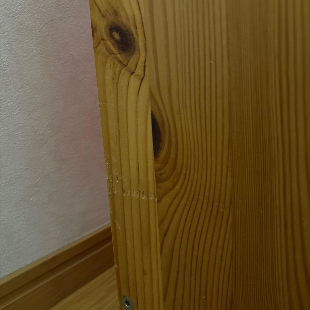 木製収納ラック 赤白ボックス付き