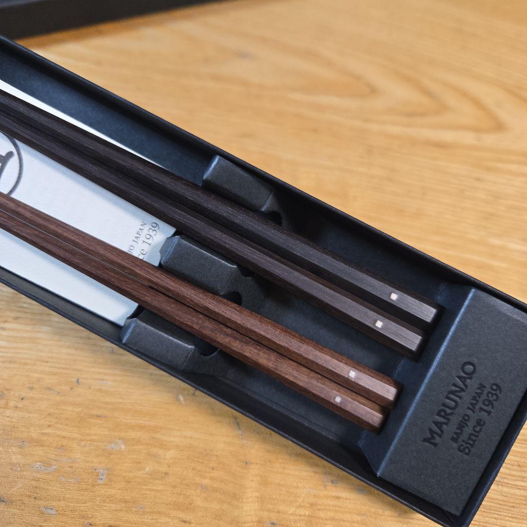 【未使用品】マルナオ 特上百年八角箸　夫婦セット